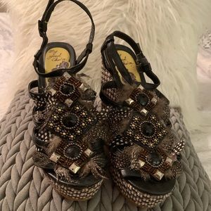 Beaded Jeweled Wedges
